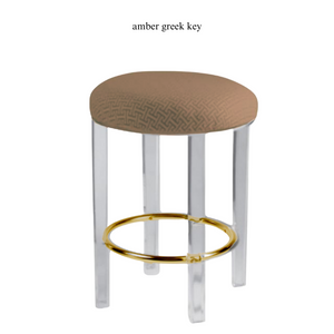 Round Barstool with Gold Footrest