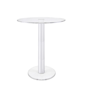 Clear Lucite Round Cafe/Bar Hi Top Table