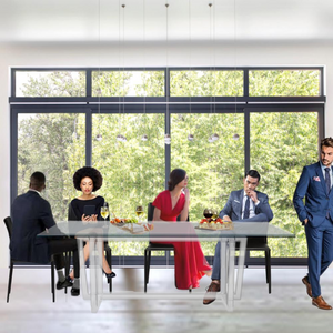 Custom Lucite Modern 6 Leg Desk/Dining Table Base