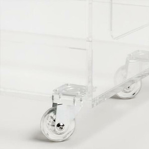 Custom Clear Acrylic Storage Cart on Wheels