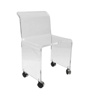 Mid Century Modern Lucite Vanity Chair on Wheels