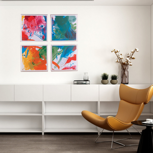 Abstract Glicee Print with Lucite Shadow Box Frame