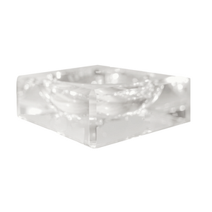 Square Faceted Lucite Square Bowl