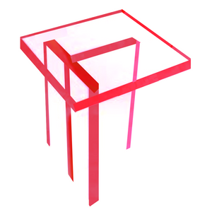 Color Edge Lucite T Side Table