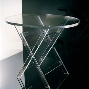 Round Tray Top Folding Table with X Stand