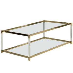 Brass & Lucite Coffee Table 