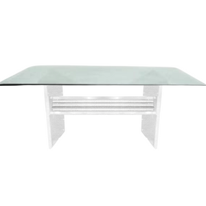 Lucite Trestle & Rods Table with Glass Top