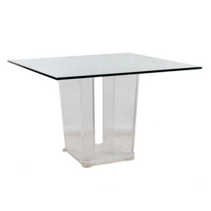 Lucite Boomerang Square Side Table