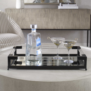 Black Metal and Lucite Tray