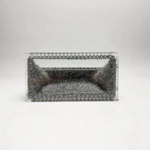 Grey Sparkle Wool Purse with Lucite 