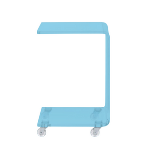 Color Lucite C Table with Wheels 