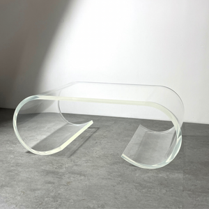 1" Scroll lucite acrylic Coffee Table