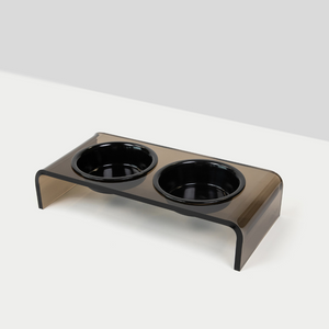 Small Bronze Double Bowl Pet Feeder | Options