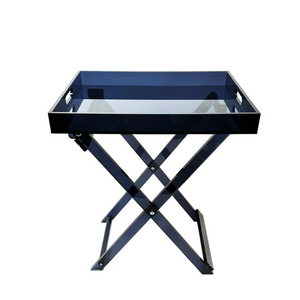 Smoke Grey Folding Tray Table with Handles