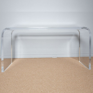 Classic Lucite 1" Thick Waterfall Desk,