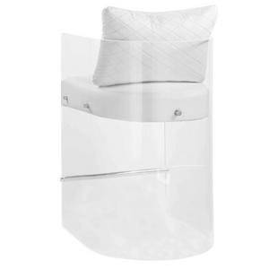 White Quilted Barrel Counter Stool