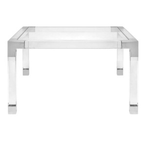 1.25" Campaign Coffee Table with Chrome 