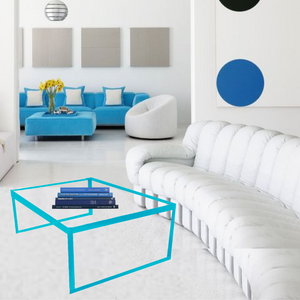 lucite Color Edge Slab Coffee Table 