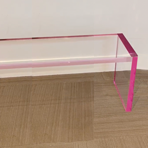 lucite Color Edge Slab Coffee Table 
