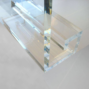 Ultra Thick Lucite Greek Key Coffee Table