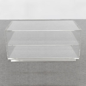 lucite clear acrylic modern Rectangular Box Table with Shelf 