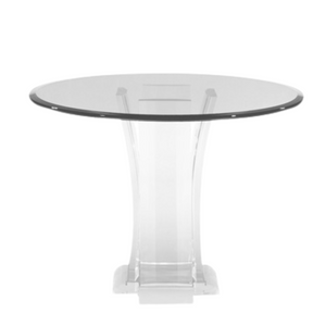 Thick Lucite Art Nuevo Style Console Table with Glass Top