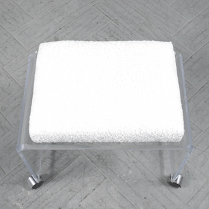 Vanity Stool with White Terry Cloth Seat