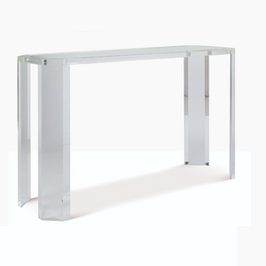 lucite clear acrylic Angled Leg Console table