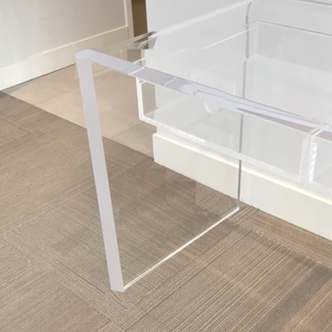 lucite slab modern clear acrylic drawer desk