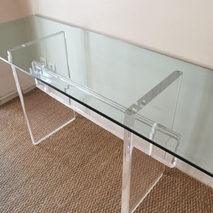 lucite clear acrylic modern Simple" Trestle Console