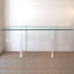 lucite clear acrylic modern Simple" Trestle Console