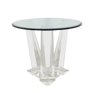 lucite clear acrylic Sculptural Round Foyer Table 
