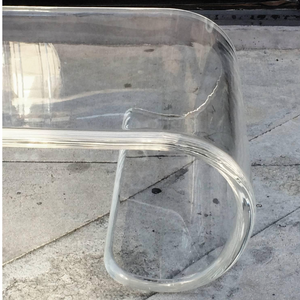 ultra thick lucite clear acrylic 1.5" Scroll Coffee Table