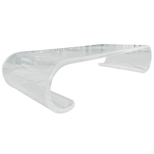 ultra thick lucite clear acrylic 1.5" Scroll Coffee Table