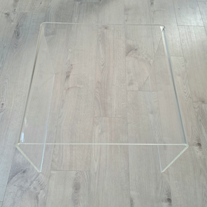 3/4" clear lucite thick waterfall square coffee table classic