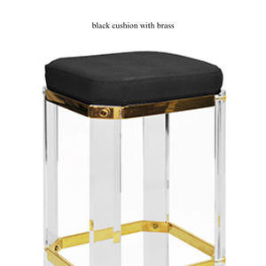 worlds away dorsey barstool navy black lucite leg backless counter stool