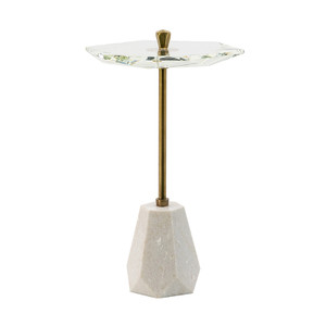 small glass top marble base modern drink table