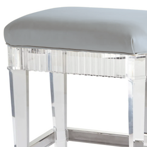 Fluted Lucite Barstool backless glam clear acrylic