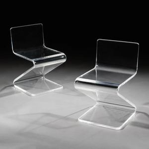 Low Back Lucite clear acrylic "Z" Chair 