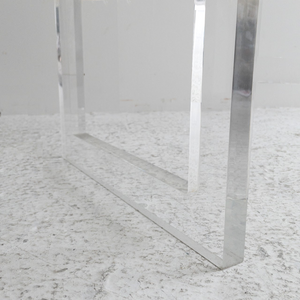 lucite clear acrylic glam Cut Out Stool Mongolian Fur