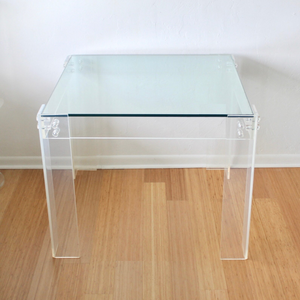 Lucite Game Table with Clear Bolts