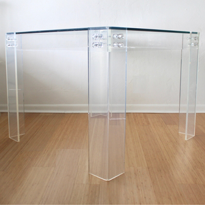 Lucite Game Table with Clear Bolts