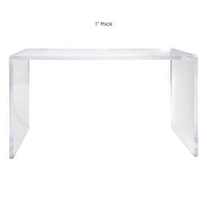 1.5" Ultra Thick Clear Lucite Slab Desk