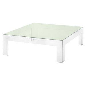 Parsons Square Coffee Table with Glass Top