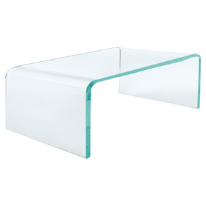 color edge lucite acrylic waterfall coffee table