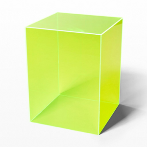 bright color lucite acrylic box cube side end table