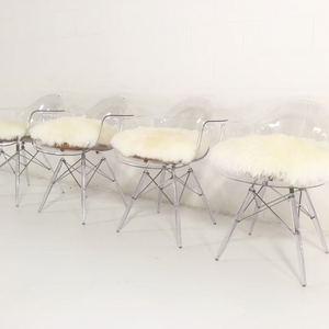 Clear Armchair with Sheepskin