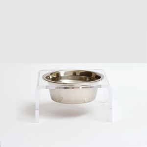 Clear Acrylic Single Bowl Pet Feeder, by Hiddin.co