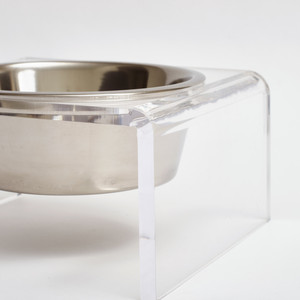 Clear Acrylic Single Bowl Pet Feeder, by Hiddin.co