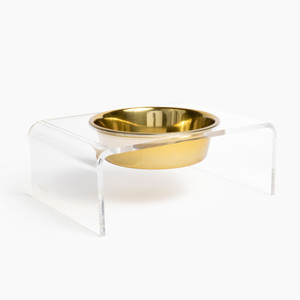 Clear Acrylic Single Bowl Pet Feeder, by Hiddin.co